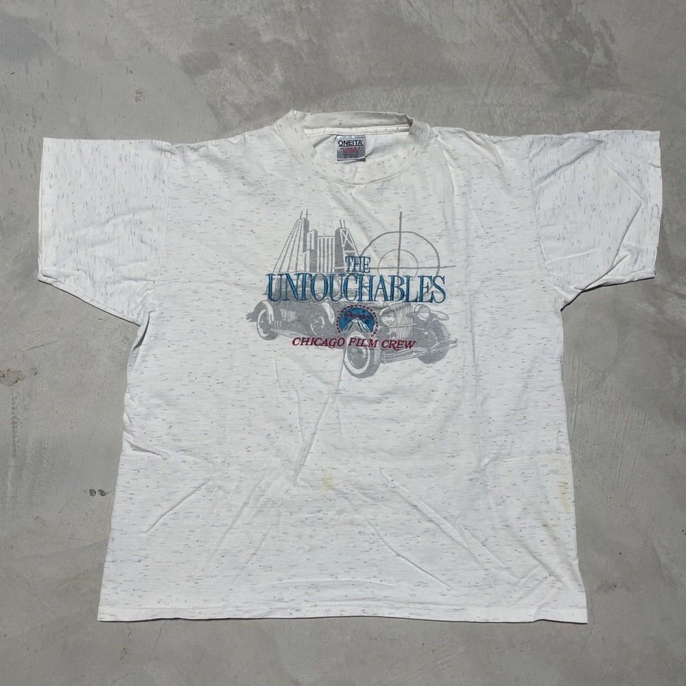 VINTAGE THE UNTOUCHABLES MOVIE PROMO SHIRT SZ XL CHICAGO FILM CREW PARAMOUNT